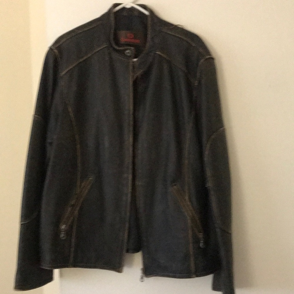 Leather biker jacket